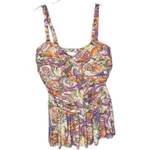 Lauren Ralph Lauren Paisley Print Women's Bathing Suit. Size Large (14-16).